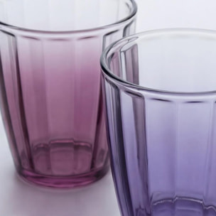 Set 6 bicchieri acqua colorati in vetro 31 cl, design moderno ed elegante, bicchieri resistenti per bibite cocktail e succhi, vetro certificato per alimenti senza piombo, lavabili in lavastoviglie