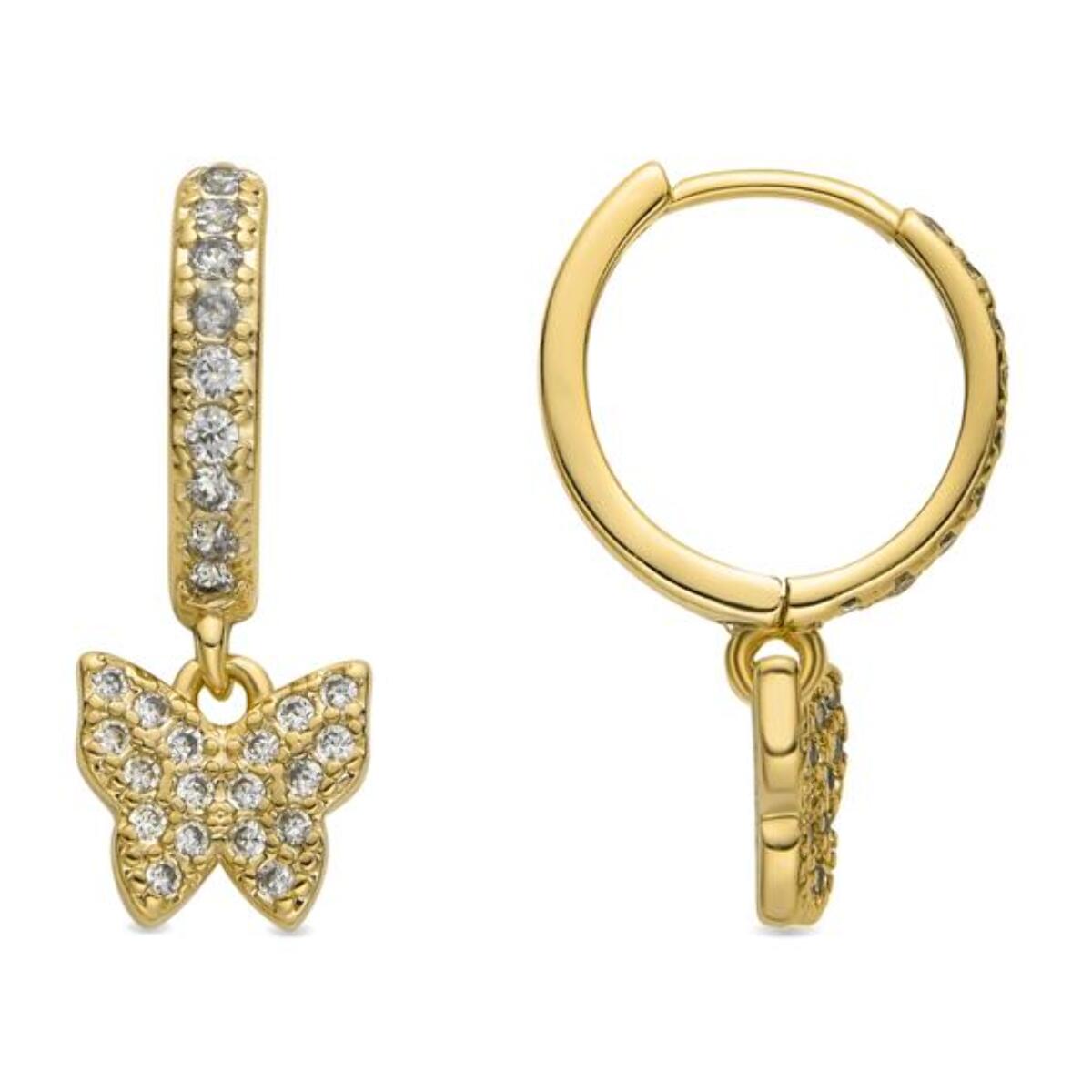 Pendientes con Circonita Brillante acabado oro 18k