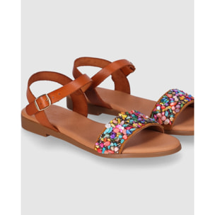 Sandalias de Piel - Multicolor - Tacón: Bajo