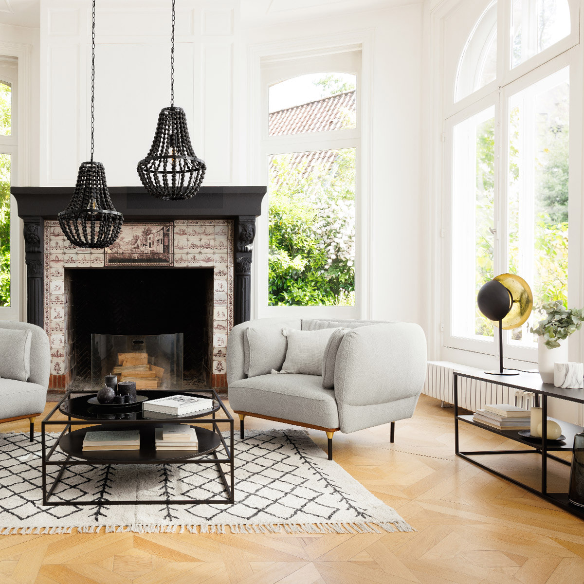 Lampe "Estee" en métal H57cm noir
