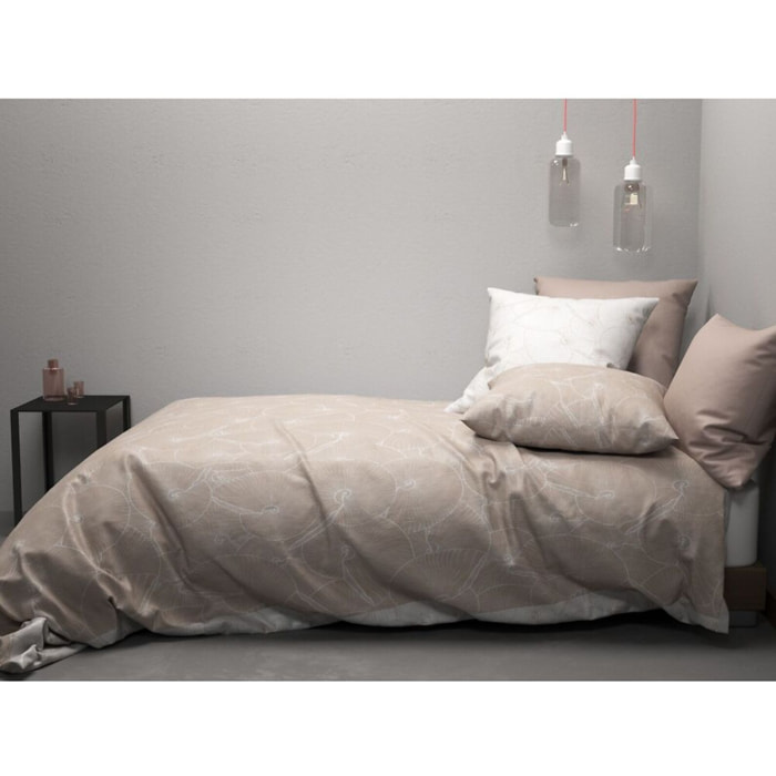 Parure Housse De Couette 3pcs 100% coton Lyocell 57fils Plage Revers.