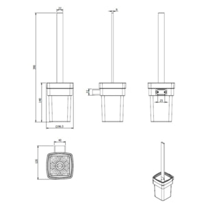 Simply S Brosse WC, chrome/verre dépoli (SATDSIMS37)