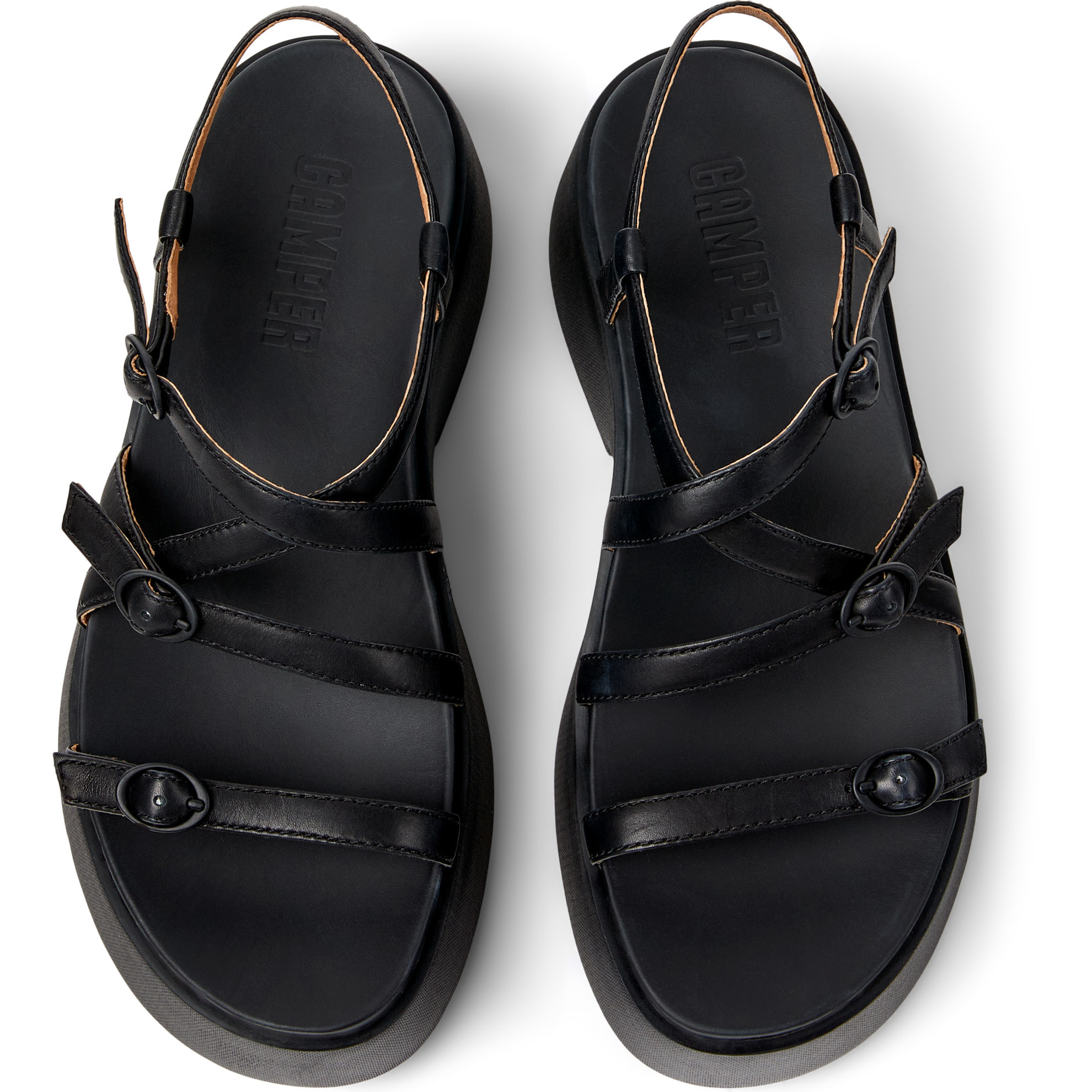 Sandalias - CAMPER Tasha - Negro - Cuero liso