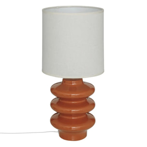 Lampe à poser champignon secteur Vinus terracotta H45,5cm