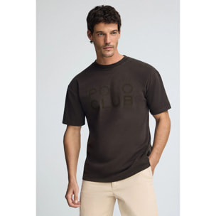 Maglietta Tarak color cioccolato scuro con logo Polo Club