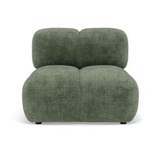Grace - module d'assise sans accoudoir en velours texturé - Vert sauge