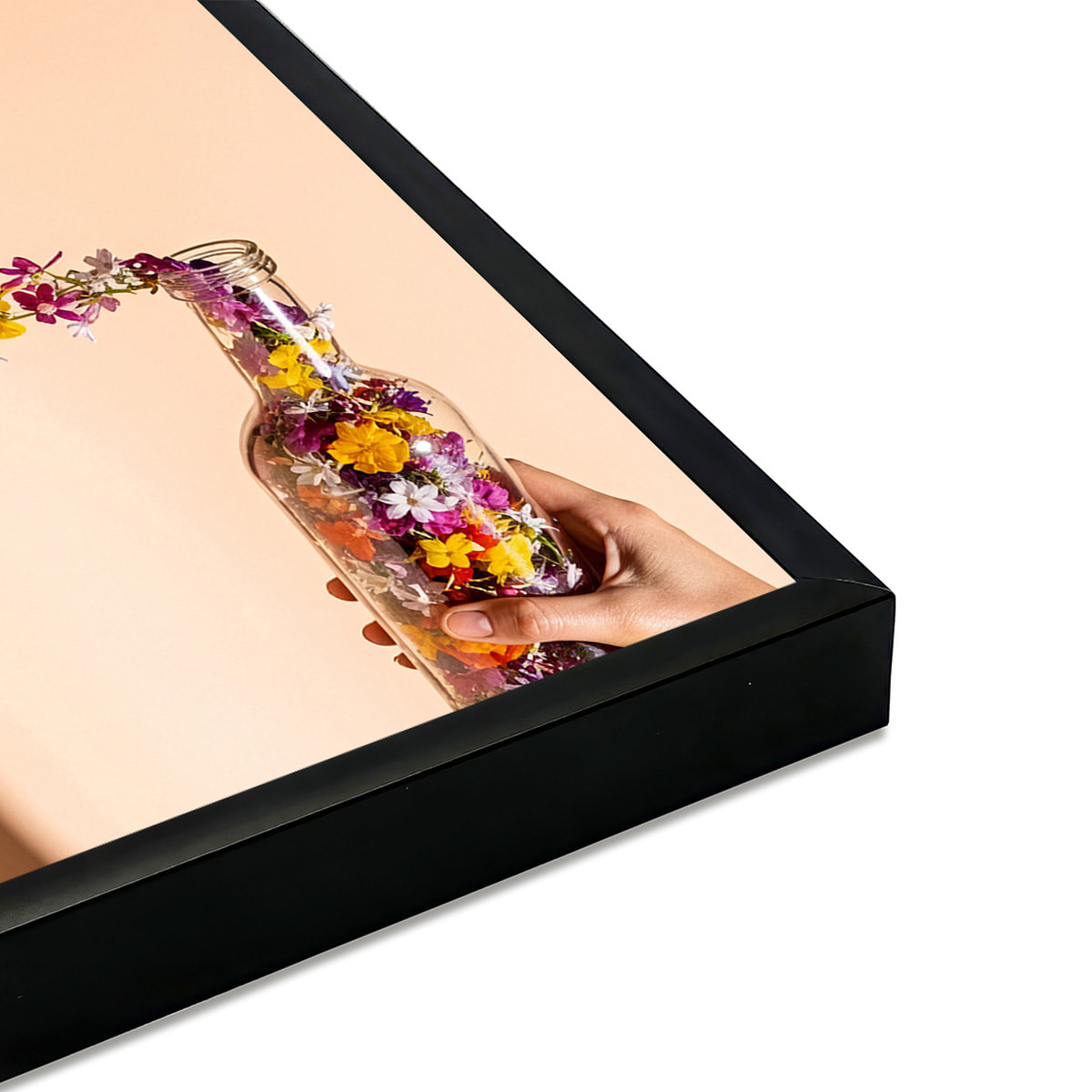 Affiche encadrée voilier blanc au drapeau rouge Affiche + cadre en métal - Noir