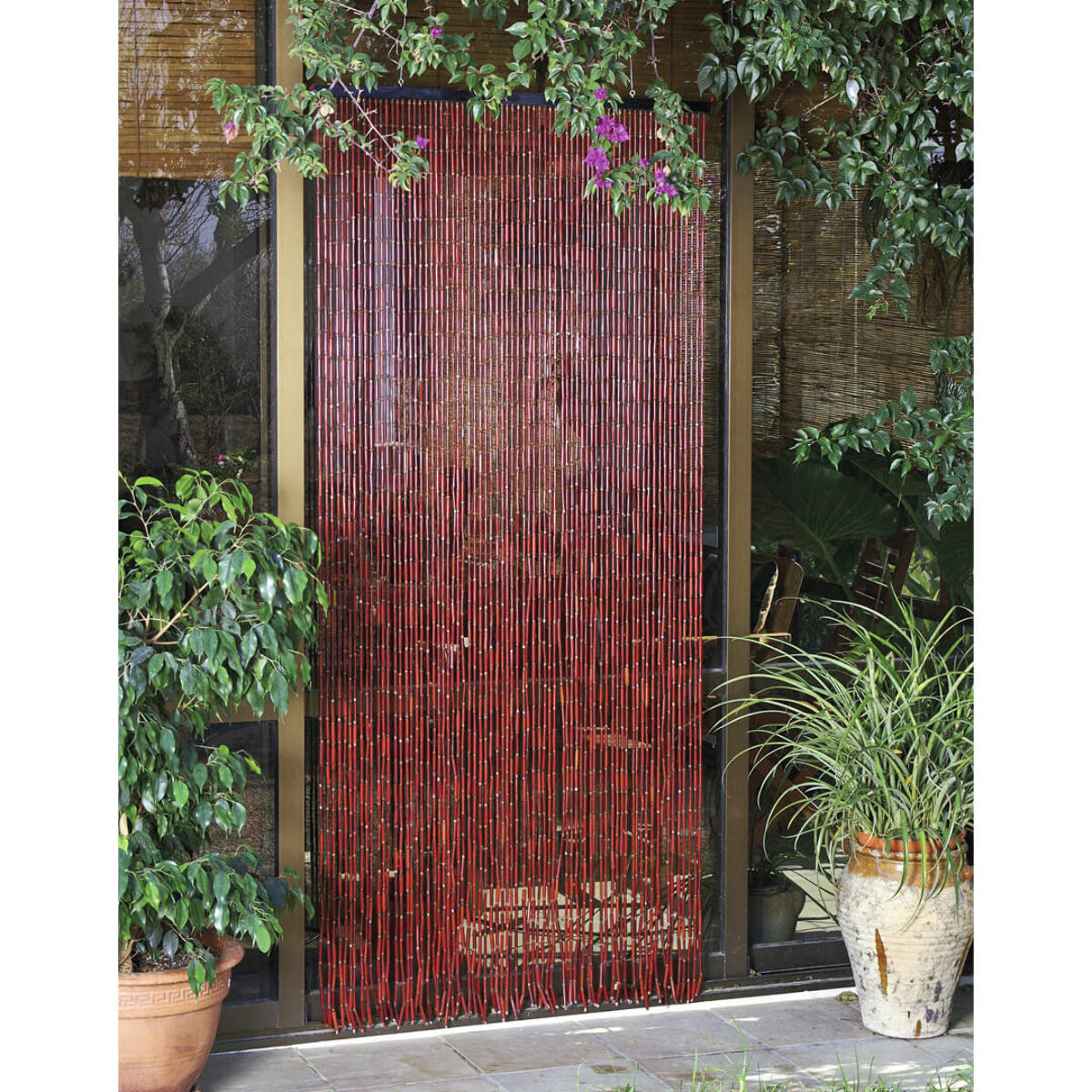 Cortina Puerta Hong Kong Burdeos 70 Lineas 90x200 Cm