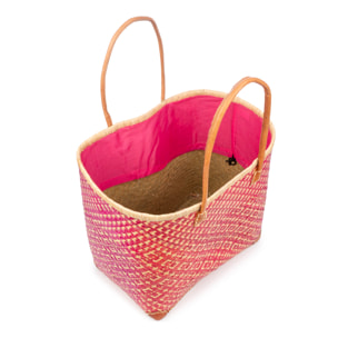 Borsa a spalla Arda donna. Realizzata in paglia con manici in pelle.