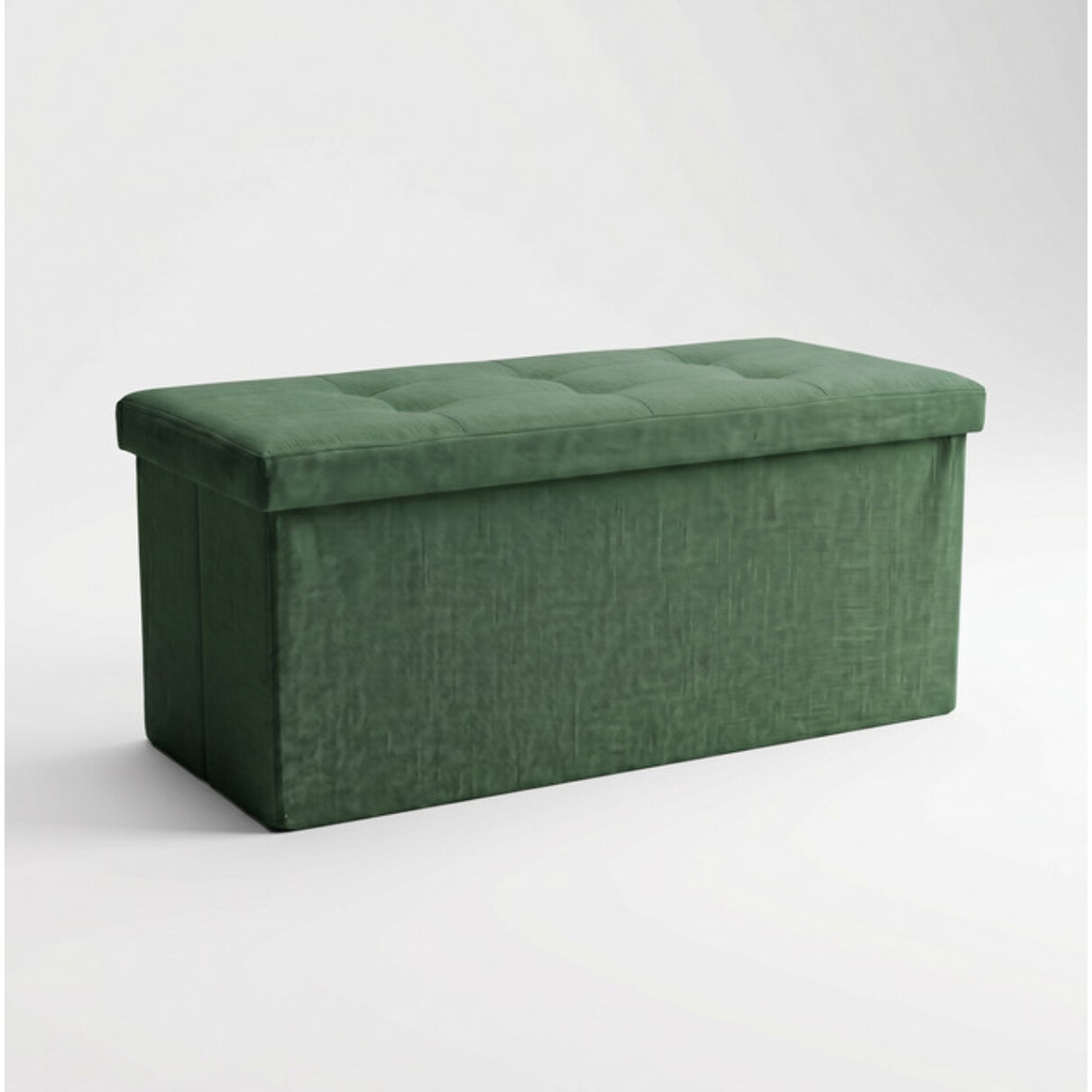 Pouf contenitore imbottito in tessuto con seduta lunga, panca multifunzione con spazio interno, ideale come poggiapiedi, seduta o contenitore, pratico e versatile per soggiorno, camera o ingresso, facile da pulire, dimensioni 76x34x34 cm