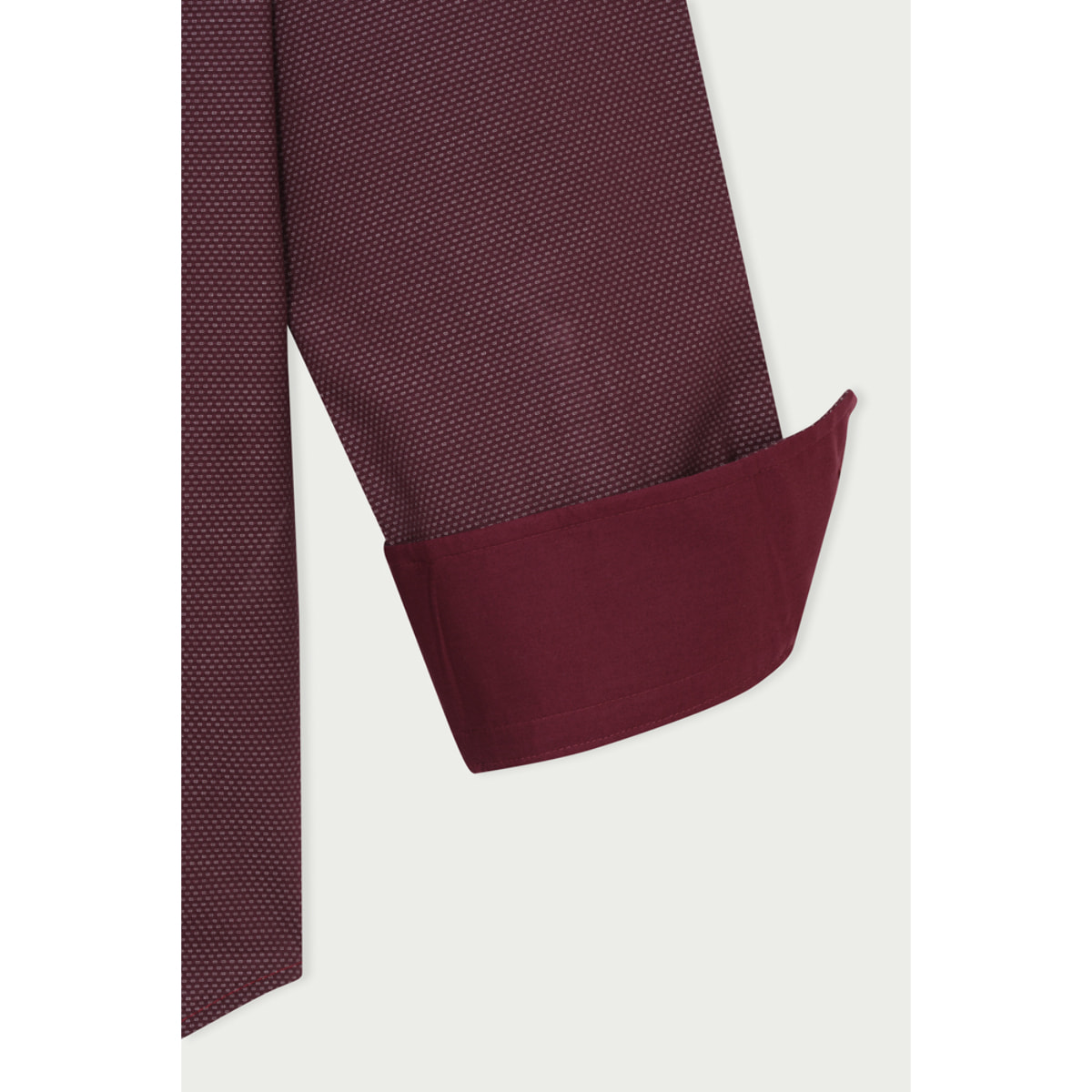 Camicia Uomo 2 Bottoni Button Down Slim Jacquard Fantasia Rosso Bordeaux/Bianco