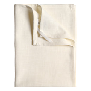 Torchon de cuisine en coton uni aspect tissé - Ivoire