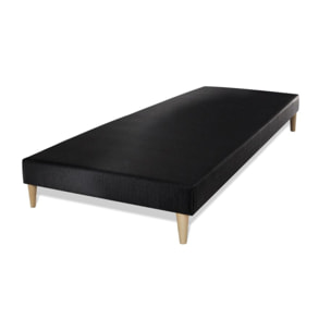 Ensemble Matelas Sommier 90x190 cm - Sommier Noir (déjà monté) - Ultra