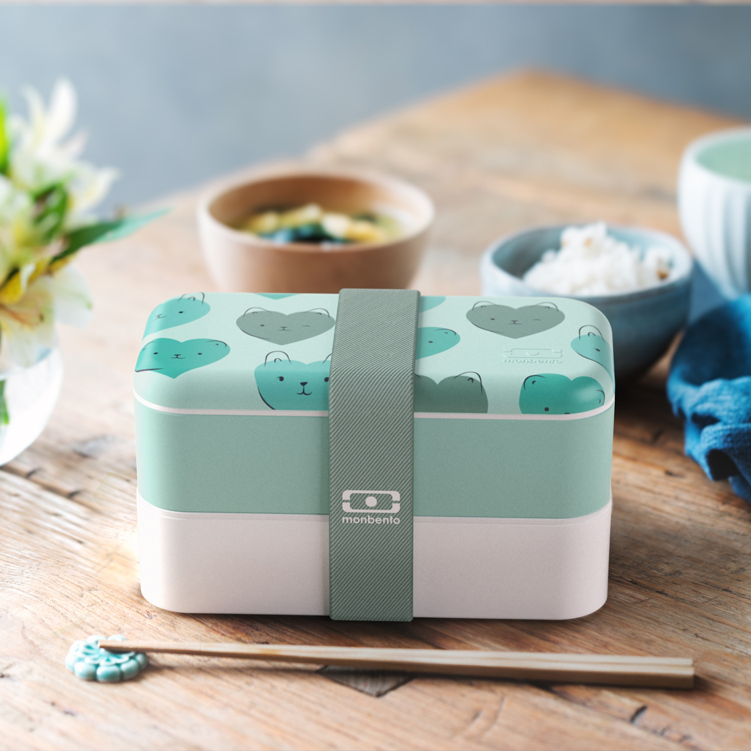 Lunch box 2 compartiments Original 1L Made in France vert So Cute