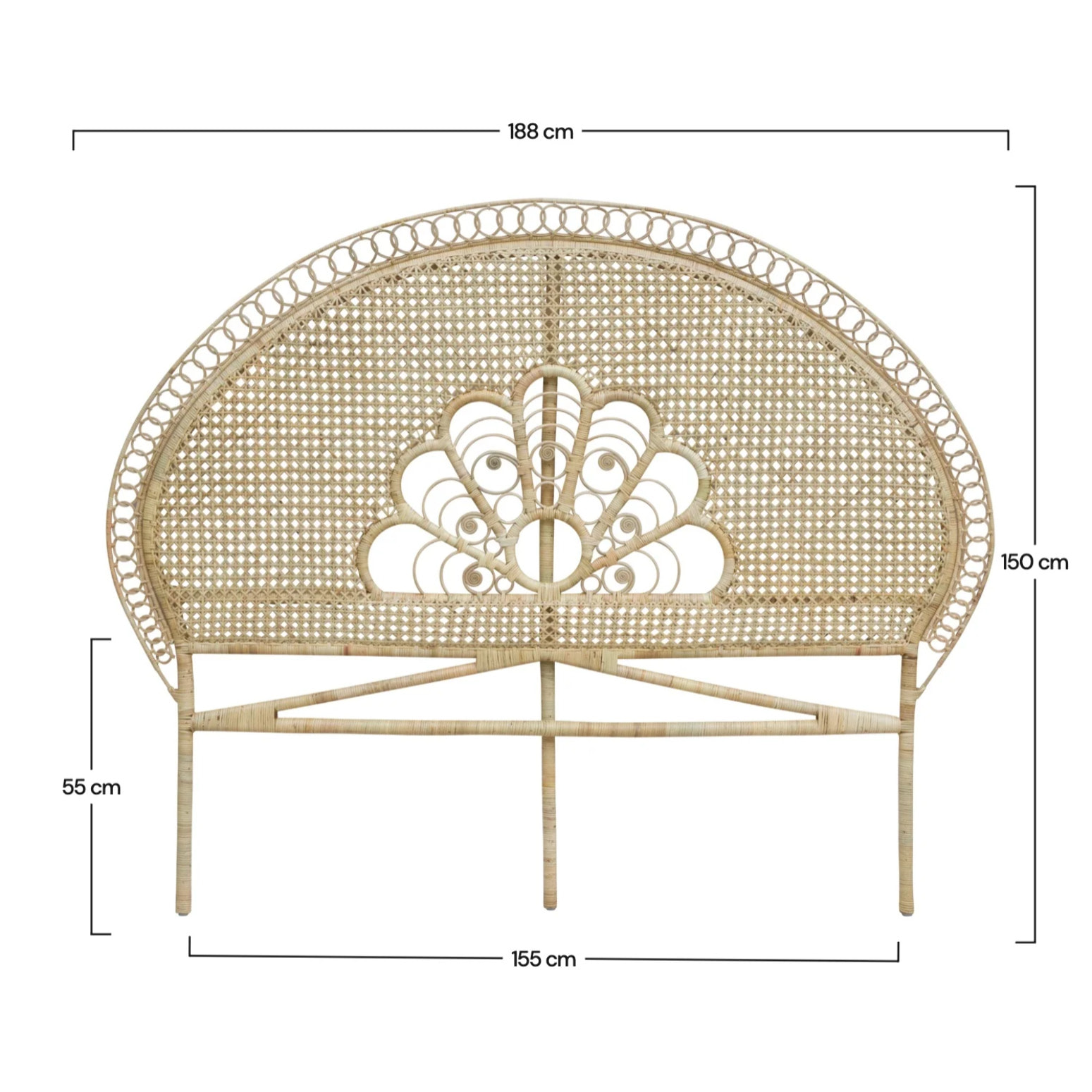 Tête de lit 160 cm en rotin naturel - Gabriella