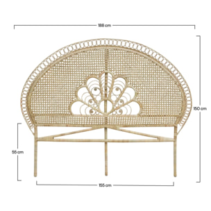 Tête de lit 160 cm en rotin naturel - Gabriella