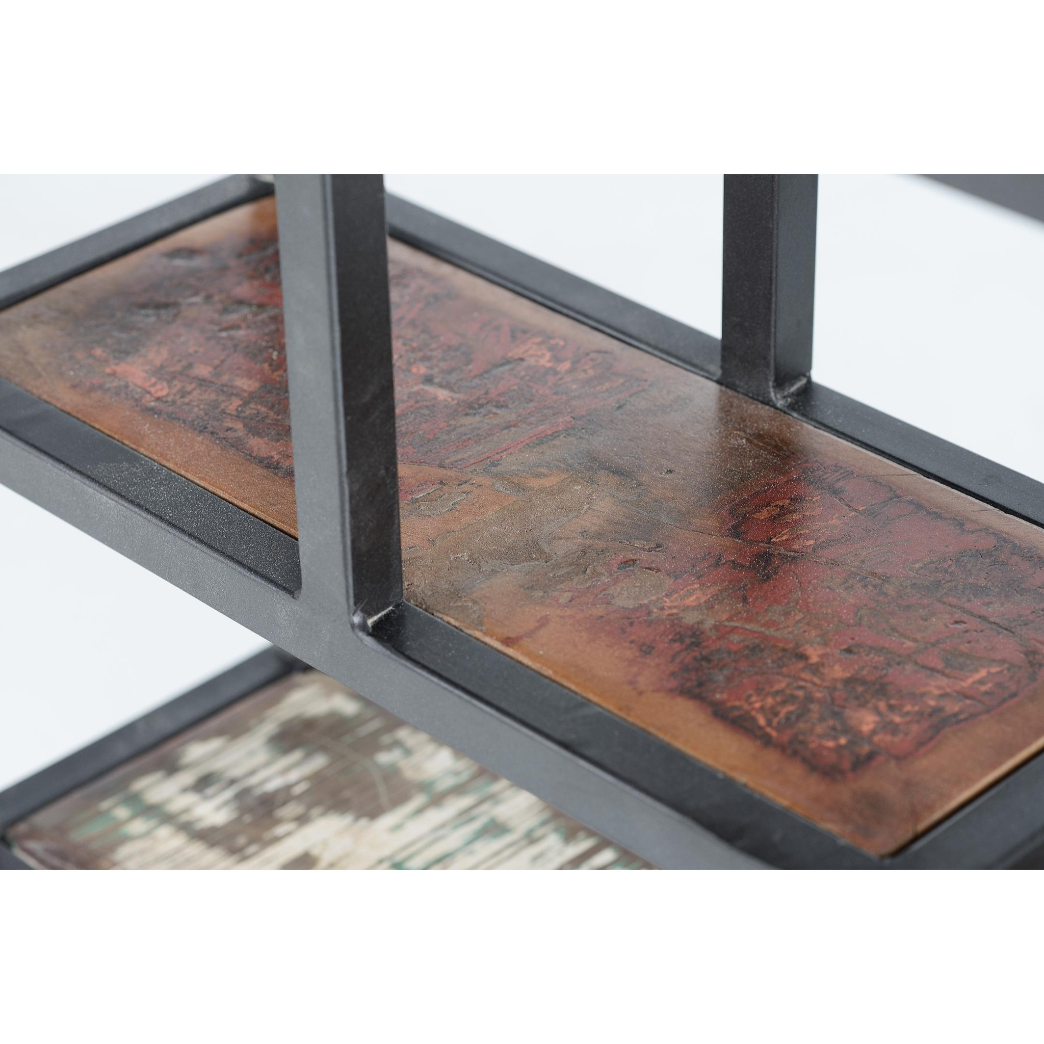 Estantería de Madera Reciclada 80 Cm Estilo Industrial
