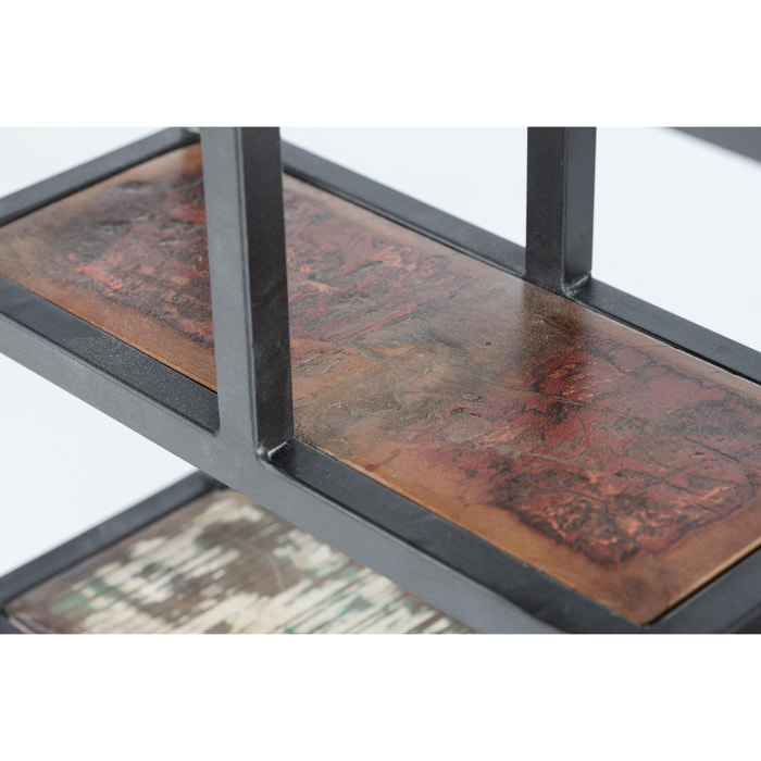 Estantería de Madera Reciclada 80 Cm Estilo Industrial