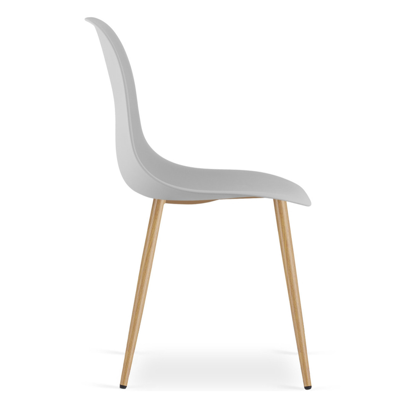 Sedia scandinava WAT in polipropilene grigio e metallo effetto legno