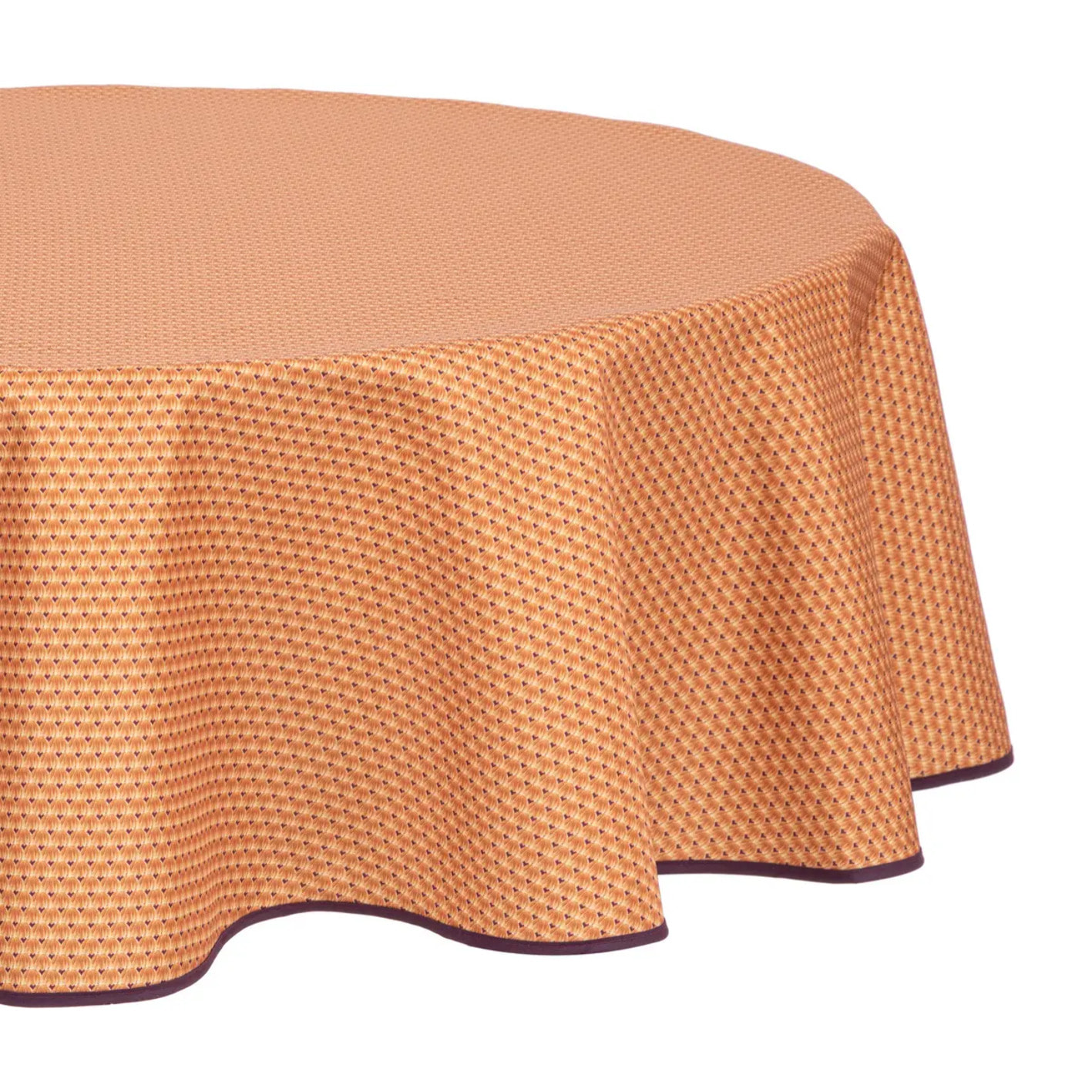 Nappe imprimée anti-tache "Luna" - rose terracotta - D180 cm