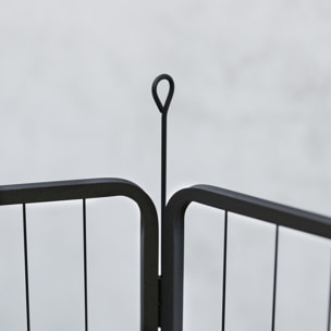 Parque para Perros de 6 Paneles de 80 cm de Altura, Vallas para Perros de Acero Plegable, con Puerta, para Interior y Exterior, Negro