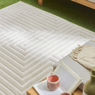 Tapis Loopin 338 crème - Motif en relief - Indoor & Outdoor