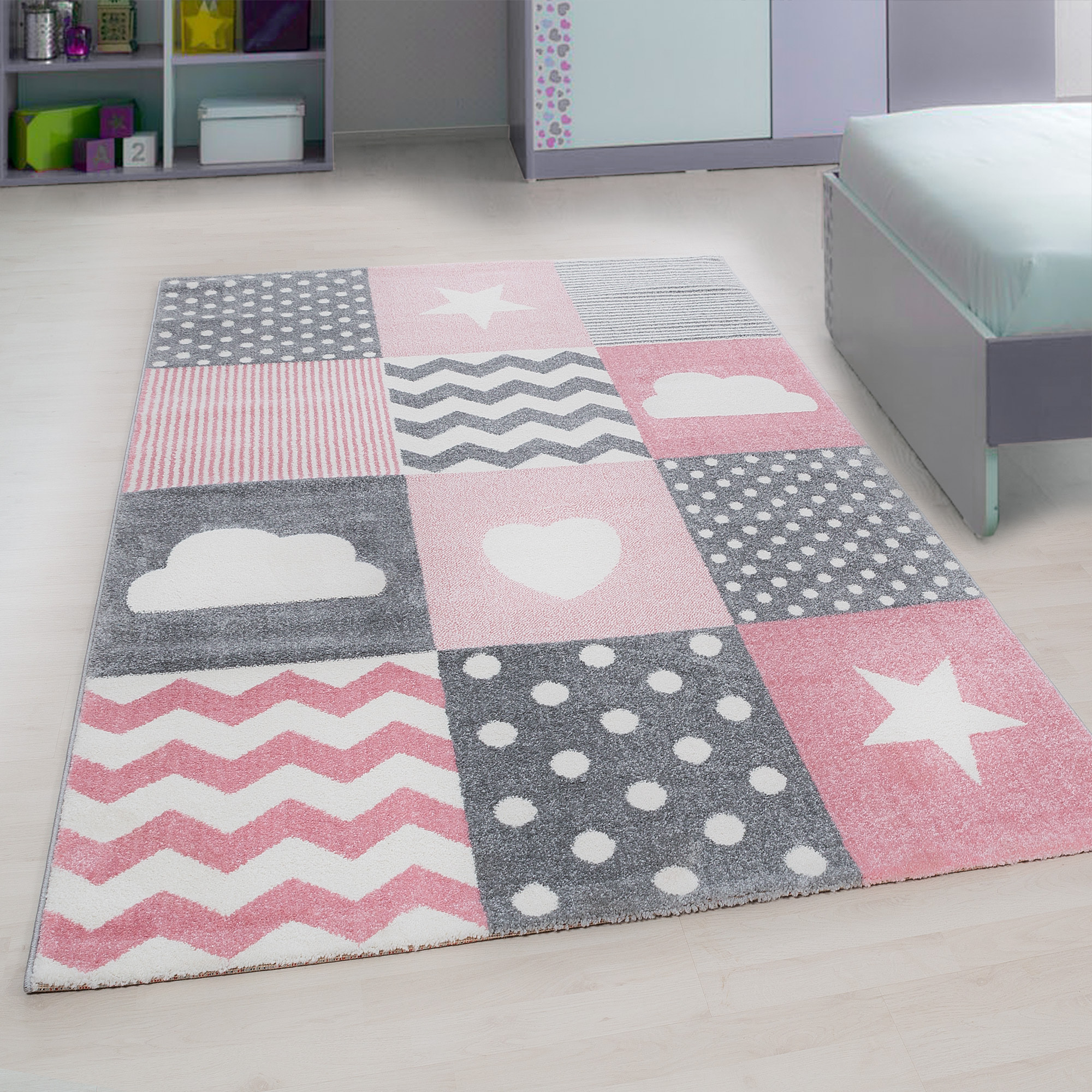 KIDS - Tapis enfant à motif rose - KID0620ROS