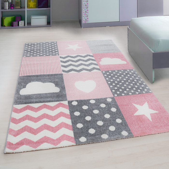 KIDS - Tapis enfant à motif rose - KID0620ROS