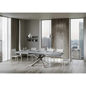 Table extensible 90x180/284 cm Volantis Gris Béton cadre 4/C