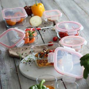 Lot de 10 boîtes hermétiques en verre CLEMENTINE