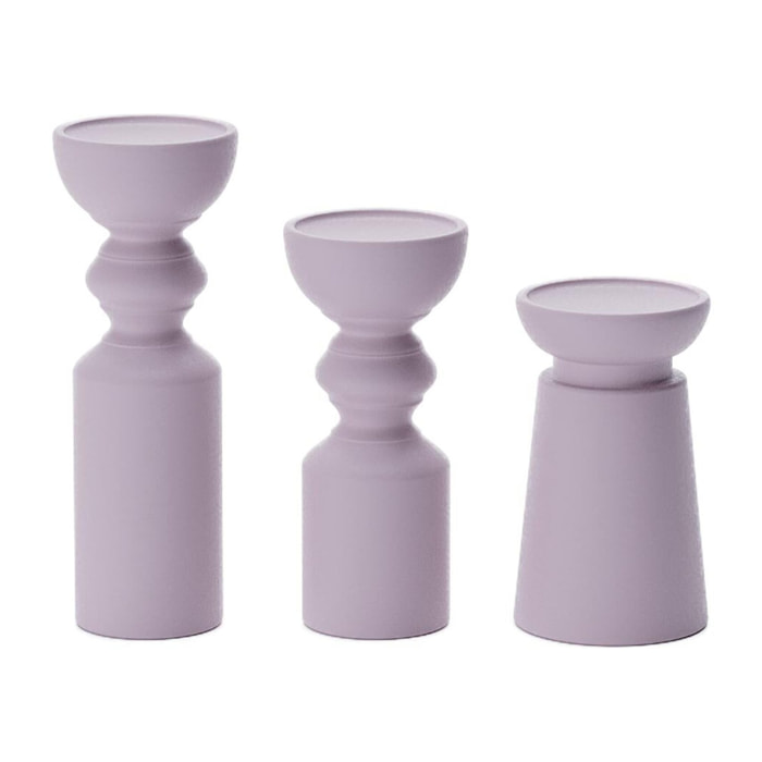 Set de 3 bougeoirs céramique design