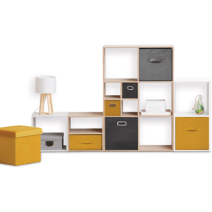 Panier tissu 15x31 cm Jaune moutarde Mix N' Modul