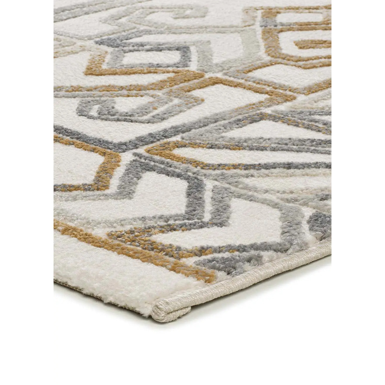 AMARA Alfombra étnica con relieve Plata, varias medidas disponibles.