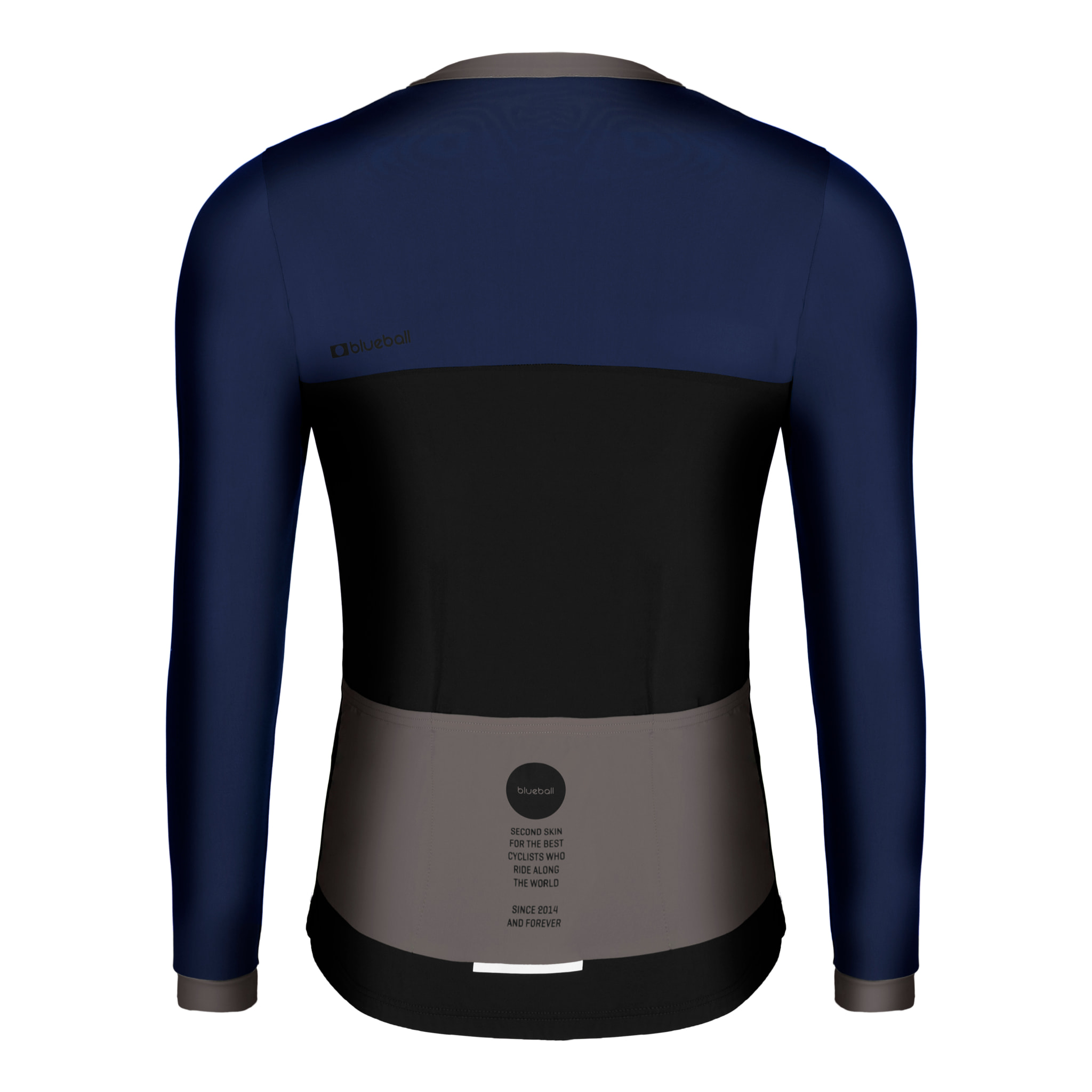 camiseta ciclismo hombre manga larga azul /negro