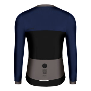 camiseta ciclismo hombre manga larga azul /negro