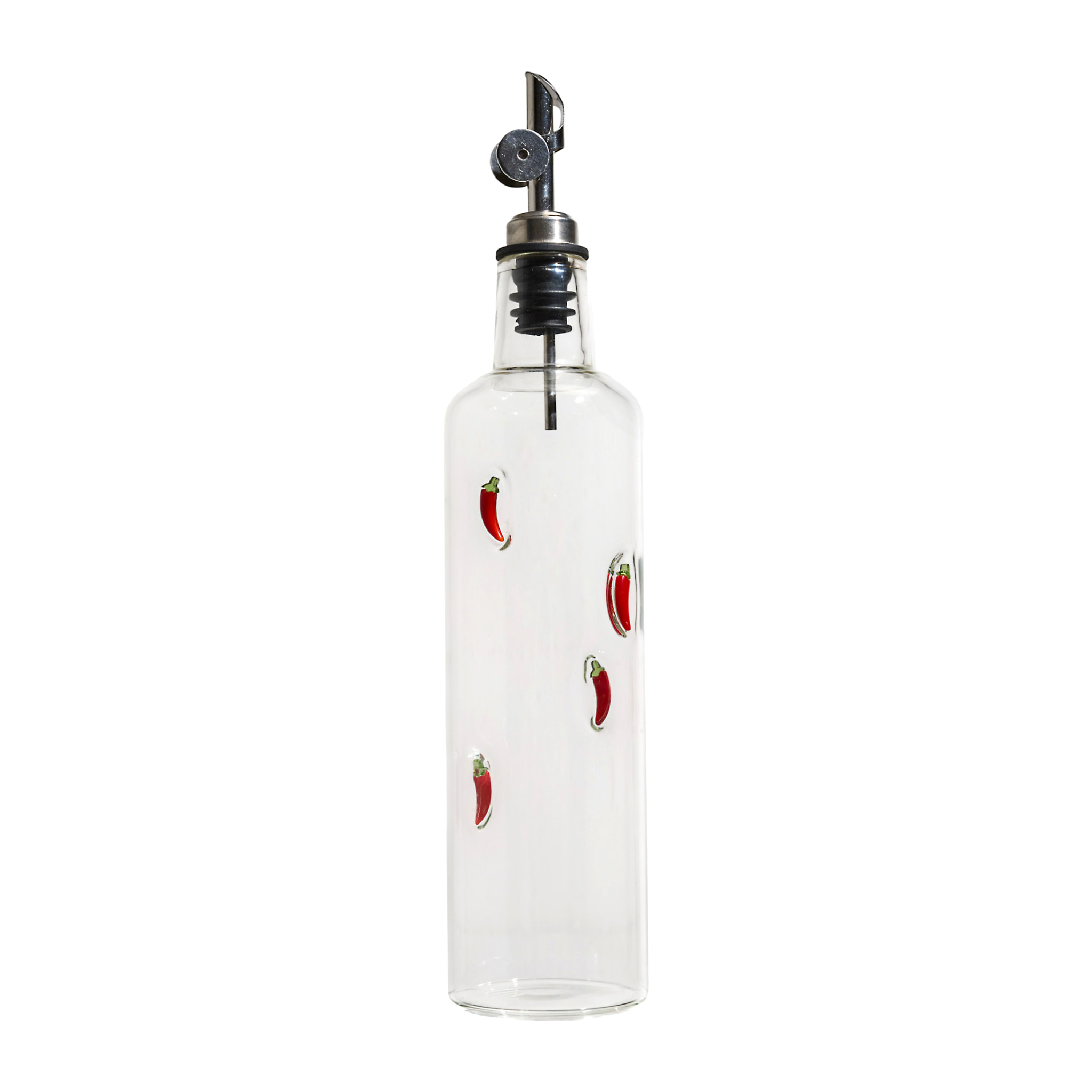 Huilier - HOME DECO FACTORY - Piment - Verre Artisanal - Transparent et Rouge