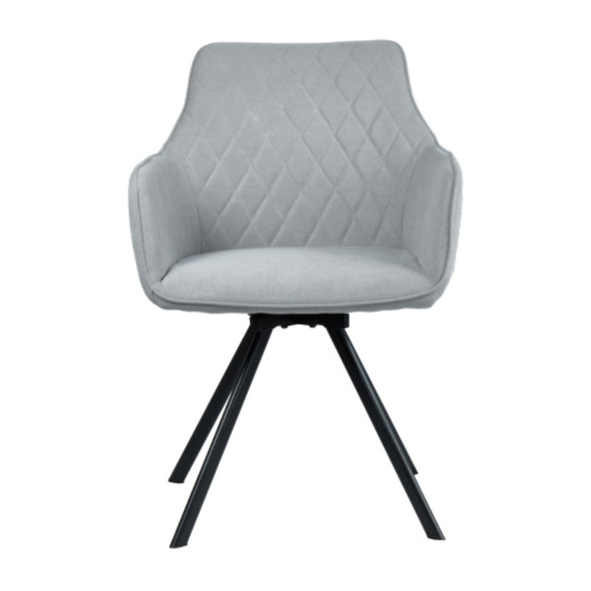 Chaise pivotante 360 en lin accoudoirs et pieds en métal noir - BERLIN