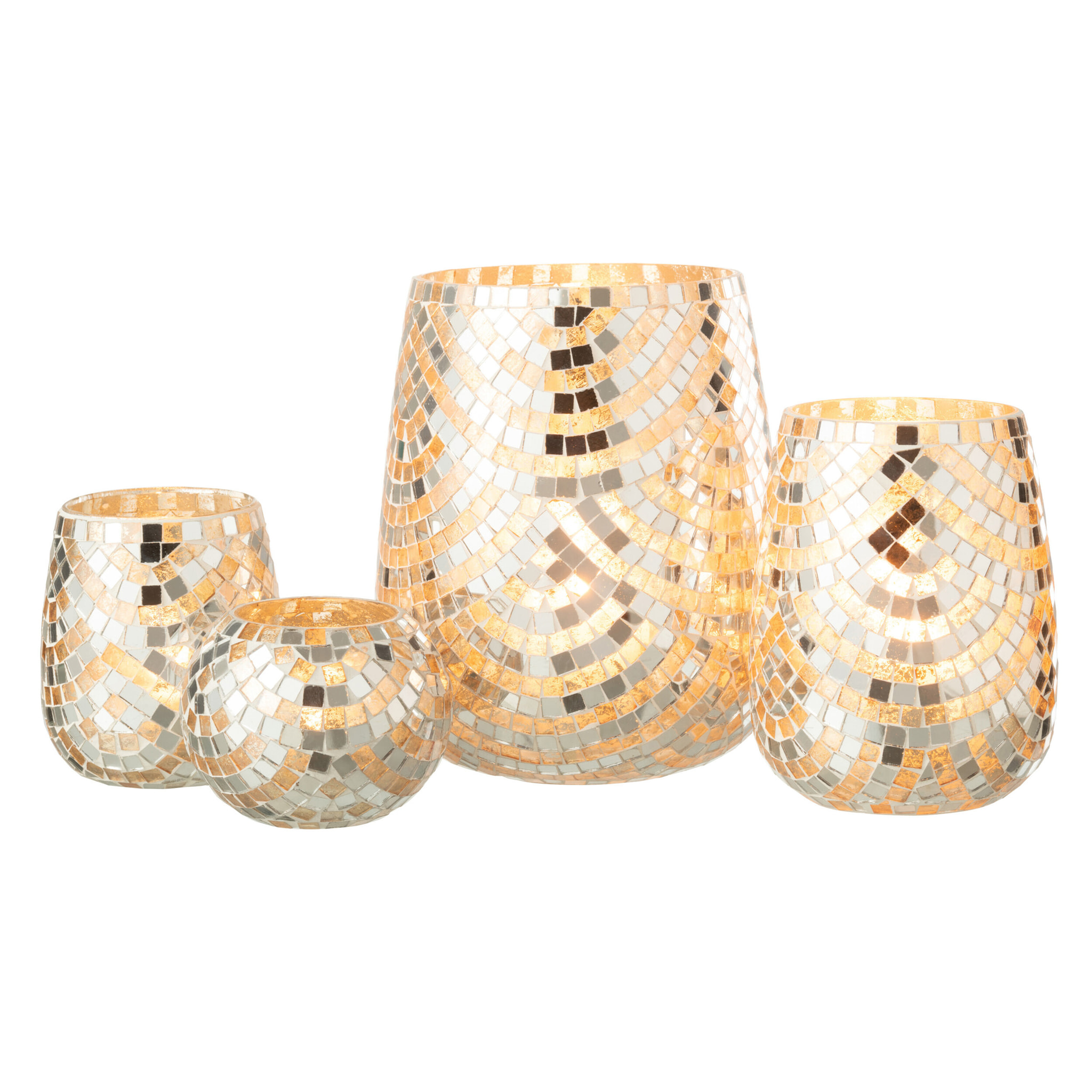 J-Line photophore Mosaic - verre - or/argent - extra large