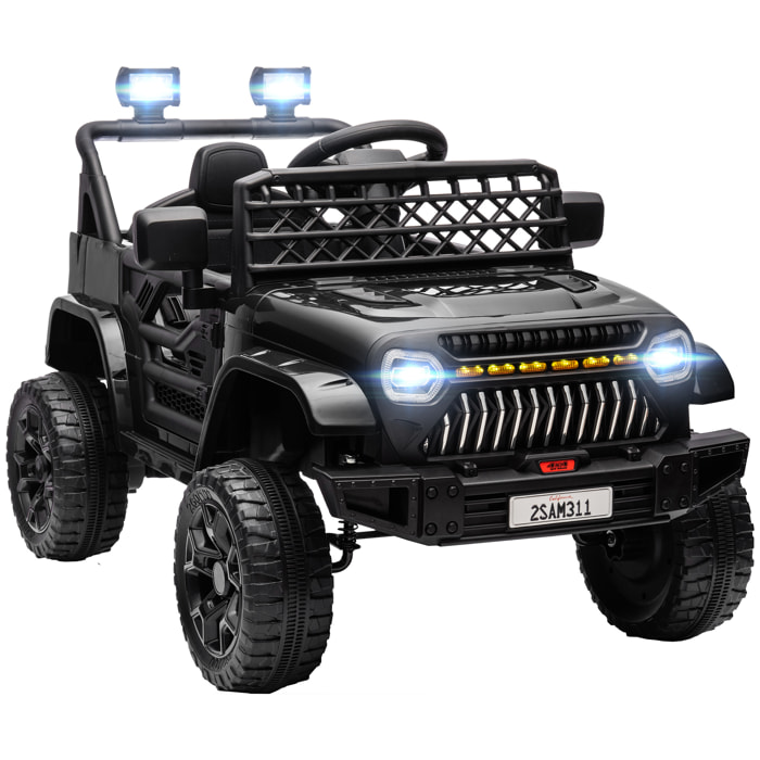 Coche Eléctrico para Niños de +3 Años Coche Eléctrico Infantil Coche de Batería 12V con Mando a Distancia Velocidad Ajustable USB Faros Bocina Negro