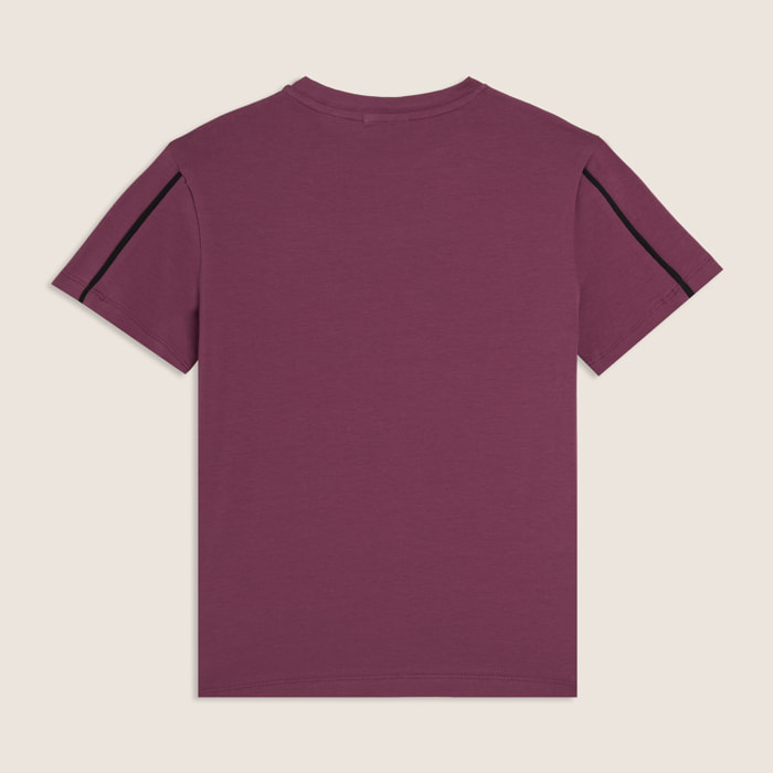 T-shirt Junior con logo in strass e cuciture a contrasto
