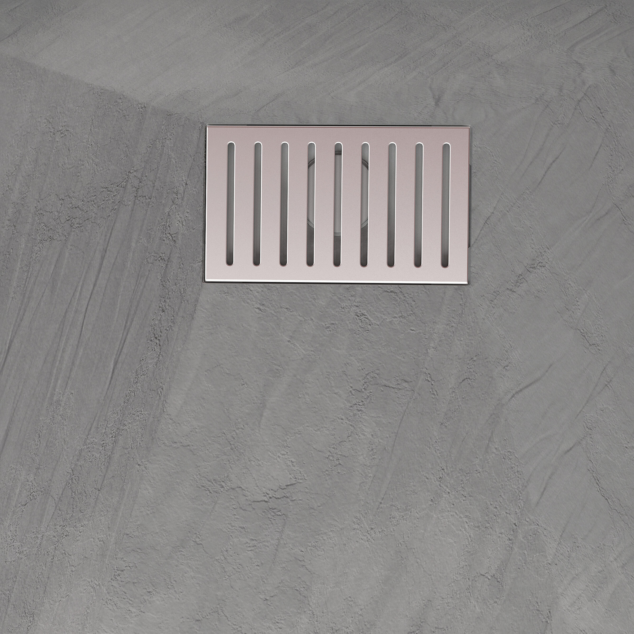 Receveur de douche Gris Effet Pierre 80x120 cm et Grille décor Linéaire en Inox