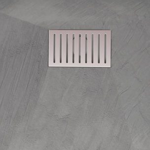 Receveur de douche Gris Effet Pierre 80x120 cm et Grille décor Linéaire en Inox