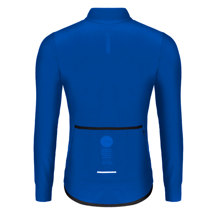 Chaqueta ciclista hombre manga larga azul