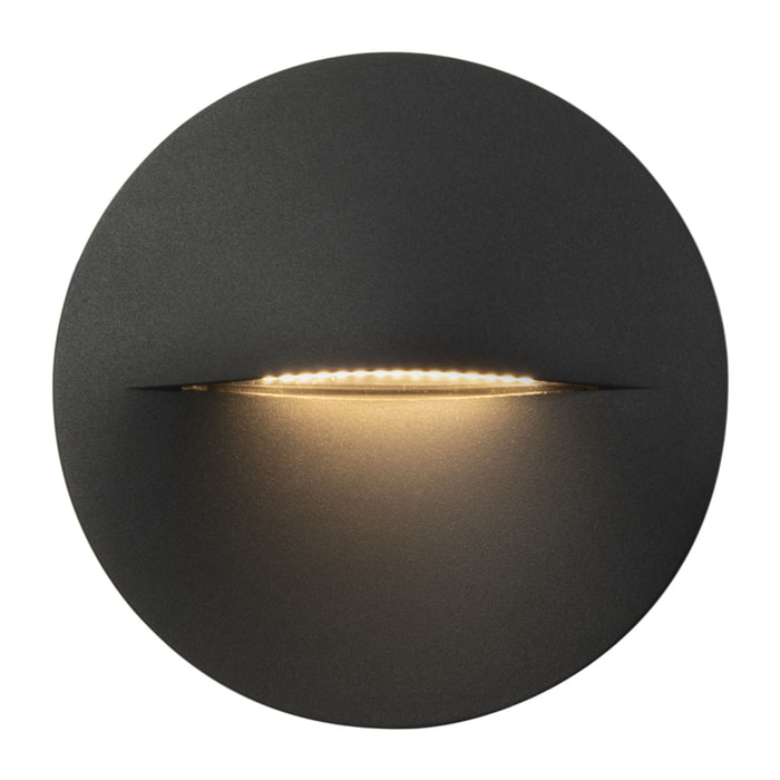 Forlight Hide - Aplique de Pared LED Circular para Señalización de Caminos y Rodapiés con Luz Neutra 4000K Color Gris Urbano