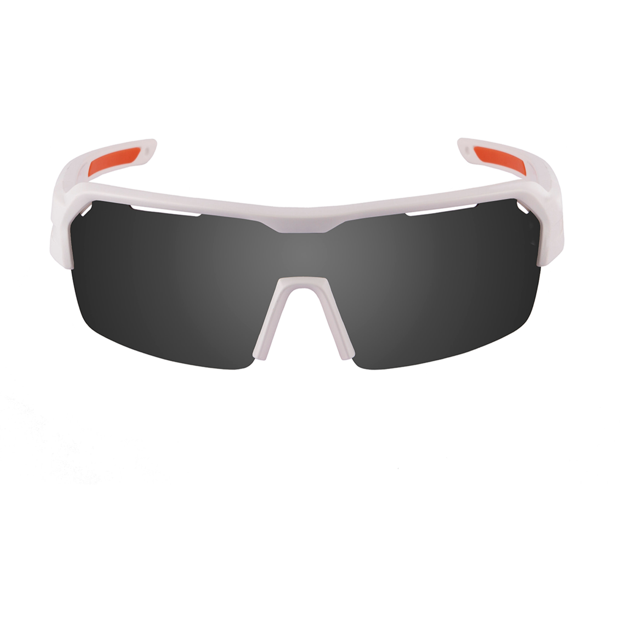 Gafas de deportes acuáticos OCEAN RACE - Blanco mate / Ahumada y plaquetas y puntas naranjas