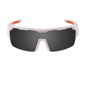 Gafas de deportes acuáticos OCEAN RACE - Blanco mate / Ahumada y plaquetas y puntas naranjas