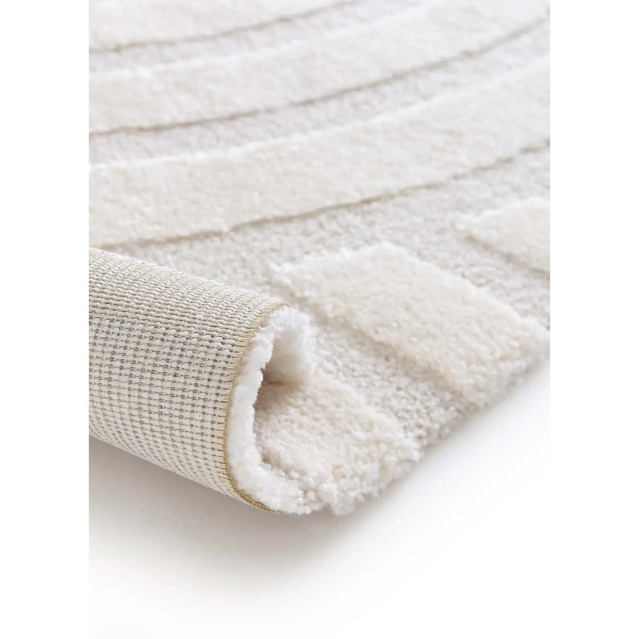 SNOWY Alfombra con relieve de estilo escandinavo en blanco, varias medidas disponibles.