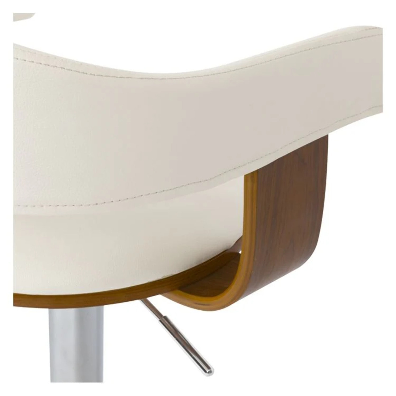 Chaise de bar réglable et pivotante 62/84 cm en cuir synthétique blanc - Harold