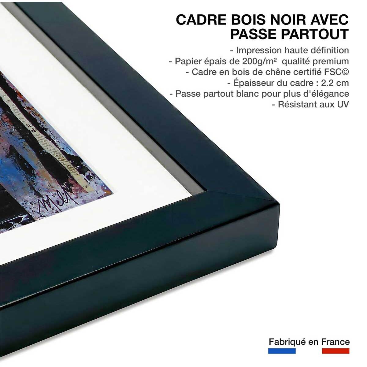 Affiche abstraite grand canyon arizona Affiche + cadre en bois - Noir