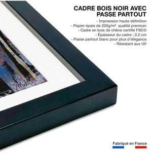 Affiche abstraite grand canyon arizona Affiche + cadre en bois - Noir